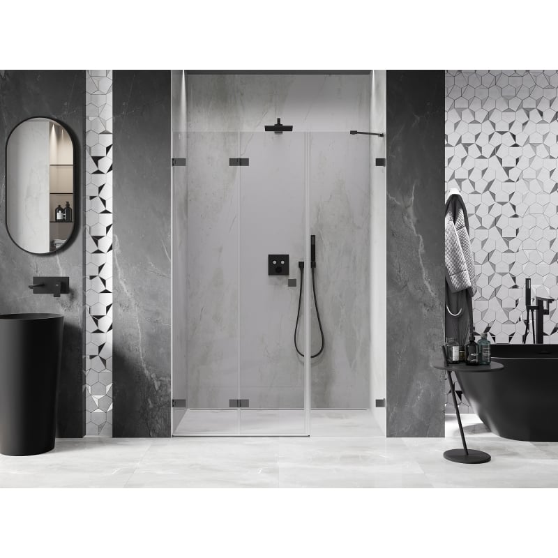 Mexen Lunar-F porte de douche pliable gauche 120 cm, transparent, gun metal - 836S-120-050-95-00-L
