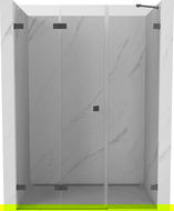 Mexen Lunar-F salokāmās dušas durvis, kreisās, 130 cm, caurspīdīgas, pistoles metāls - 836S-130-050-95-00-L