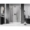 Mexen Lunar-F porte de douche pliante gauche 140 cm, transparent, gun metal - 836S-140-050-95-00-L