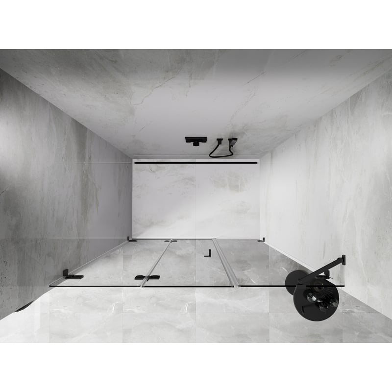 Mexen Lunar-F drzwi prysznicowe składane lewe 150 cm, transparent, gun metal - 836S-150-050-95-00-L