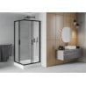 Mexen Rio Quadratische Duschkabine 90 x 90 cm, schattiert, schwarz + Duschwanne, weiß - 860-090-090-70-30-4510
