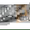 Mexen Rio cabine de douche carrée 90 x 90 cm, givrée, noire + receveur Rio, blanc - 860-090-090-70-30-4510