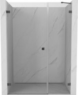 Mexen Lunar-B ljeva vrata tuša na preklapanje 135 cm, prozirna, brušena pištoljska siva - 832S-135-050-66-00-L