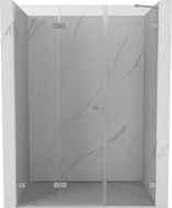 Mexen Lunar-F preklopna lijeva tuš vrata 130 cm, prozirna, brušeni nikal - 836S-130-050-97-00-L