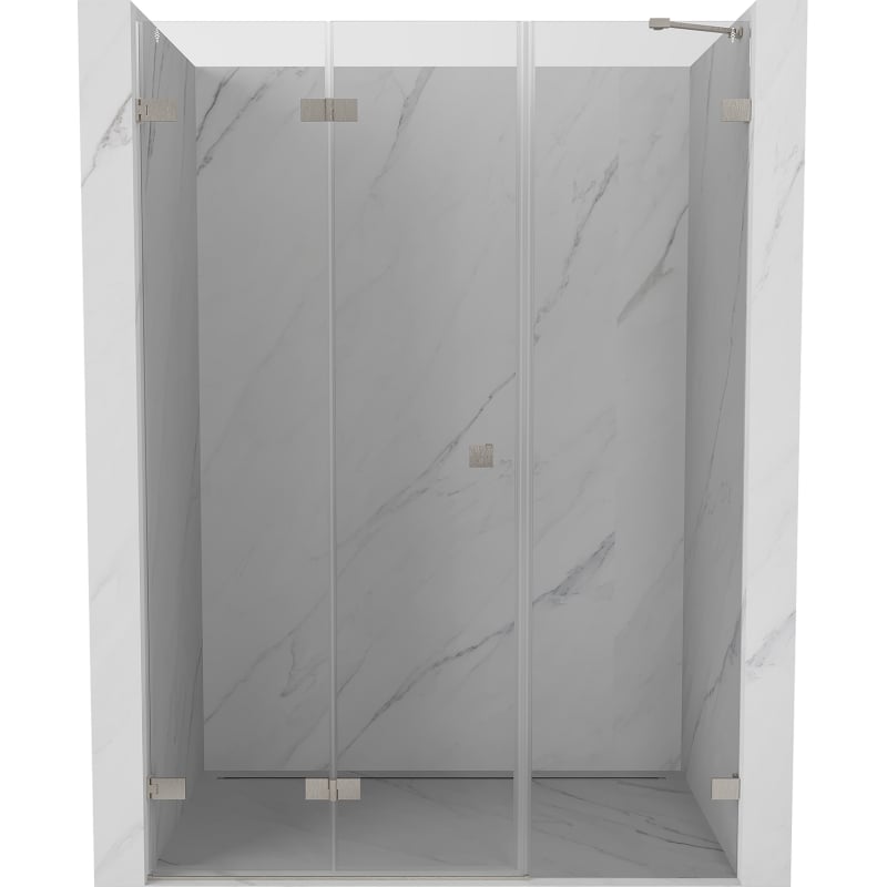 Mexen Lunar-F Falttür für die Dusche links 140 cm, transparent, gebürsteter Nickel - 836S-140-050-97-00-L