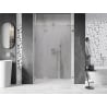 Mexen Lunar-F Falttür für die Dusche links 140 cm, transparent, gebürsteter Nickel - 836S-140-050-97-00-L