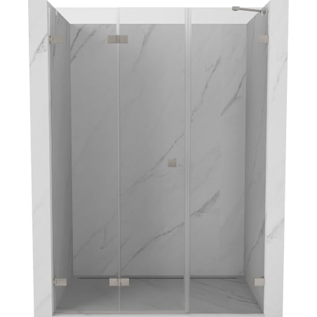 Mexen Lunar-F drzwi prysznicowe składane lewe 145 cm, transparent, nikiel szczotkowany - 836S-145-050-97-00-L