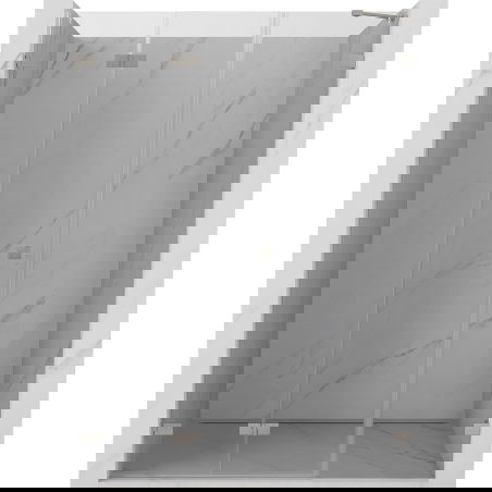 Mexen Lunar-F faltbare Duschtür links 145 cm, transparent, gebürsteter Nickel - 836S-145-050-97-00-L