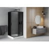 Mexen Rio cabine de douche carrée 90 x 90 cm, graphite, noir + receveur Rio, blanc - 860-090-090-70-40-4510