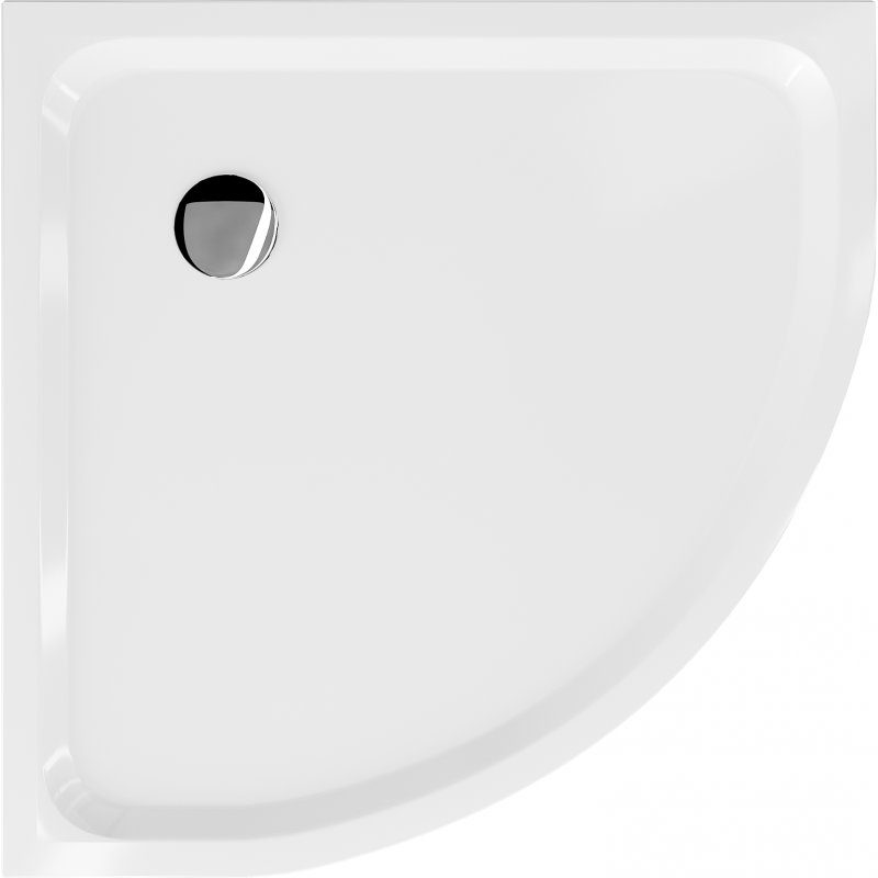 Mexen Flat brodzik półokrągły slim 100 x 100 cm, biały, syfon chrom - 41101010