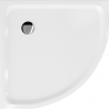 Mexen Flat semi-circular slim shower tray 100 x 100 cm, white, chrome siphon - 41101010