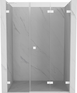 Mexen Lunar-F sklopiva desna tuš vrata 110 cm, prozirna, bijela - 836S-110-050-20-00-P