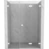 Mexen Lunar-F puerta de ducha plegable derecha 125 cm, transparente, blanco - 836S-125-050-20-00-P