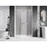 Mexen Lunar-F puerta de ducha plegable derecha 125 cm, transparente, blanco - 836S-125-050-20-00-P