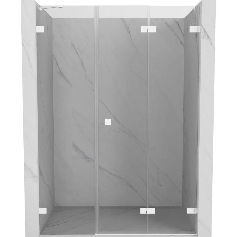 Mexen Lunar-F porta doccia pieghevole destra 150 cm, trasparente, bianco - 836S-150-050-20-00-P