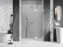 Mexen Lunar-F folding shower door right 150 cm, transparent, white - 836S-150-050-20-00-P