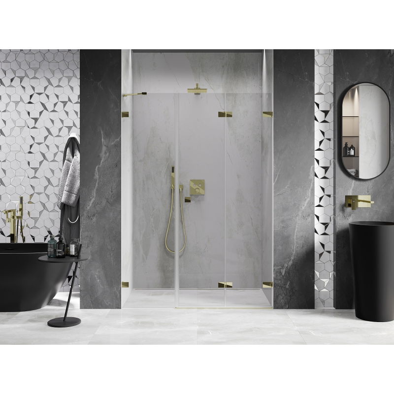 Mexen Lunar-F Falttür Dusche rechts 115 cm, transparent, gold - 836S-115-050-50-00-P