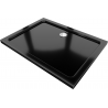 Mexen Flat rectangular slim shower tray 110 x 70 cm, black, chrome siphon - 40707011