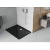 Mexen Flat brodzik prostokątny slim 110 x 70 cm, czarny, syfon chrom - 40707011