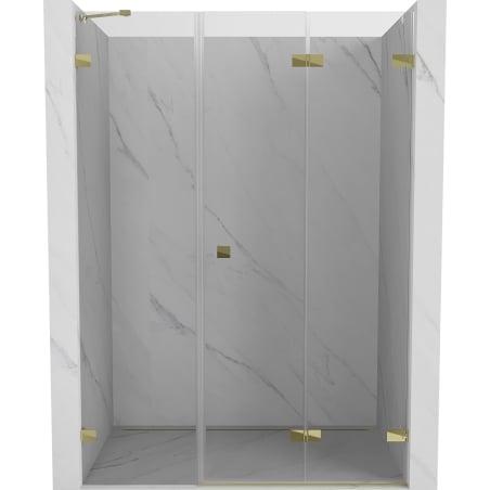 Mexen Lunar-F drzwi prysznicowe składane prawe 120 cm, transparent, złote - 836S-120-050-50-00-P