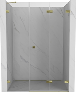 Mexen Lunar-F drzwi prysznicowe składane prawe 130 cm, transparent, złote - 836S-130-050-50-00-P