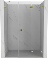 Mexen Lunar-F opvouwbare douchedeur rechts 130 cm, transparant, goud - 836S-130-050-50-00-P