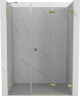 Mexen Lunar-F portes de douche pliantes droites 130 cm, transparentes, dorées - 836S-130-050-50-00-P