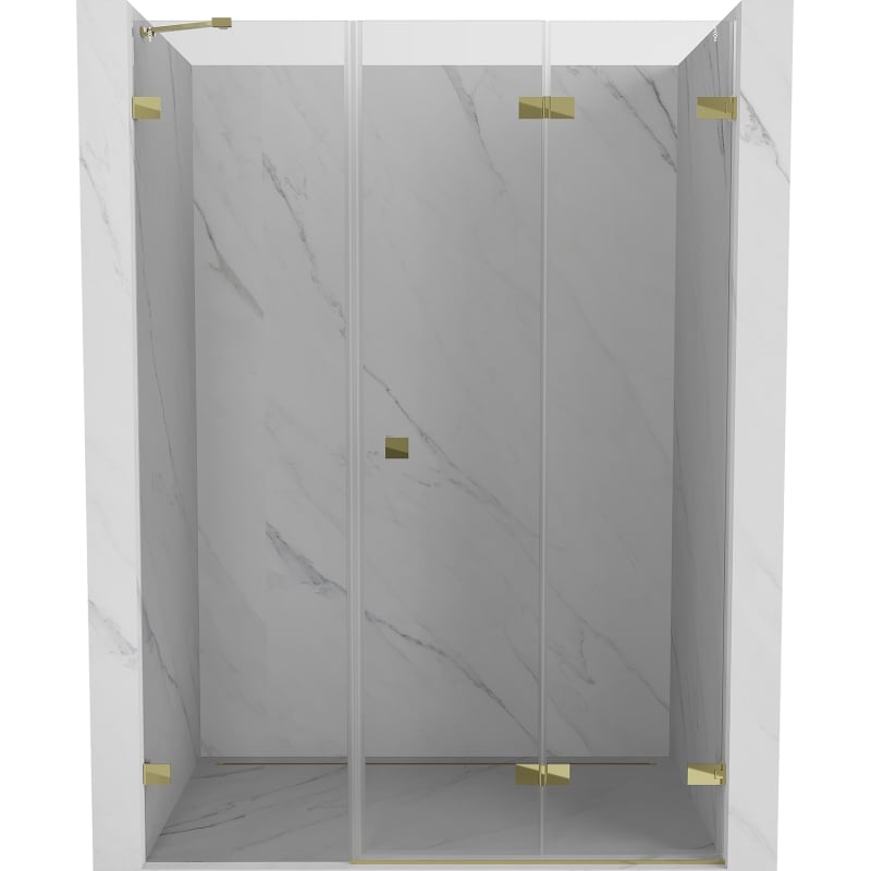 Mexen Lunar-F drzwi prysznicowe składane prawe 135 cm, transparent, złote - 836S-135-050-50-00-P