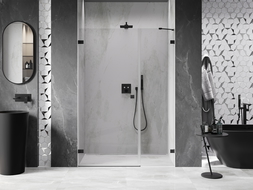 Mexen Lunar-B porte de douche pivotante à gauche 125 cm, transparent, noir - 832S-125-050-70-00-L
