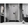 Mexen Lunar-B porte de douche battante gauche 135 cm, transparent, noir - 832S-135-050-70-00-L
