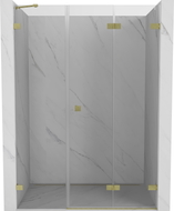 Mexen Lunar-F sklopiva desna tuš vrata 115 cm, prozirna, zlatna brušena - 836S-115-050-55-00-P