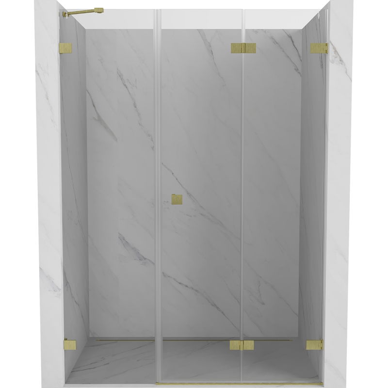 Mexen Lunar-F vouwdeur douchedeur rechts 120 cm, transparant, goud geborsteld - 836S-120-050-55-00-P