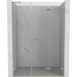 Mexen Lunar-F drzwi prysznicowe składane prawe 130 cm, transparent, złote szczotkowane - 836S-130-050-55-00-P