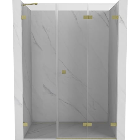 Mexen Lunar-F drzwi prysznicowe składane prawe 130 cm, transparent, złote szczotkowane - 836S-130-050-55-00-P