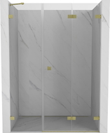 Mexen Lunar-F drzwi prysznicowe składane prawe 130 cm, transparent, złote szczotkowane - 836S-130-050-55-00-P