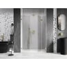 Mexen Lunar-F portes de douche pliantes droite 130 cm, transparent, or brossé - 836S-130-050-55-00-P