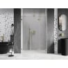 Mexen Lunar-F 130 cm Folding Shower Door Right, Transparent, Brushed Gold - 836S-130-050-55-00-P