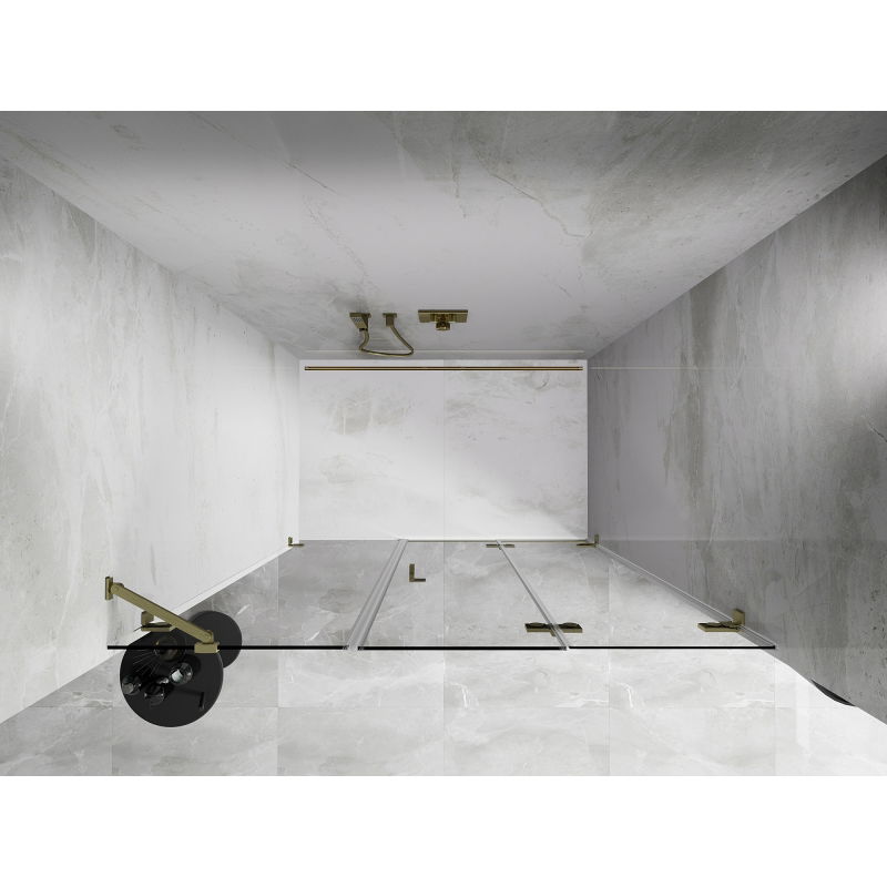 Mexen Lunar-F porte de douche pliable droite 135 cm, transparent, or brossé - 836S-135-050-55-00-P