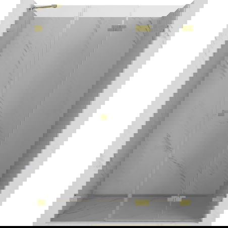 Mexen Lunar-F Dinnerduschdier riets 140 cm, transparent, gëllen gebotzt - 836S-140-050-55-00-P