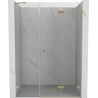 Mexen Lunar-F portes de douche pliantes droites 140 cm, transparentes, dorées brossées - 836S-140-050-55-00-P