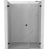 Mexen Lunar-B porte de douche pivotante gauche 140 cm, transparent, noir - 832S-140-050-70-00-L