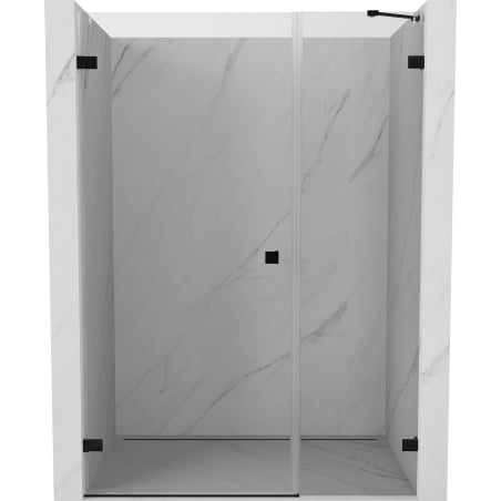 Mexen Lunar-B drzwi prysznicowe uchylne lewe 145 cm, transparent, czarne - 832S-145-050-70-00-L