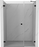 Mexen Lunar-B lijeva zakretna tuš vrata 150 cm, prozirna, crna - 832S-150-050-70-00-L