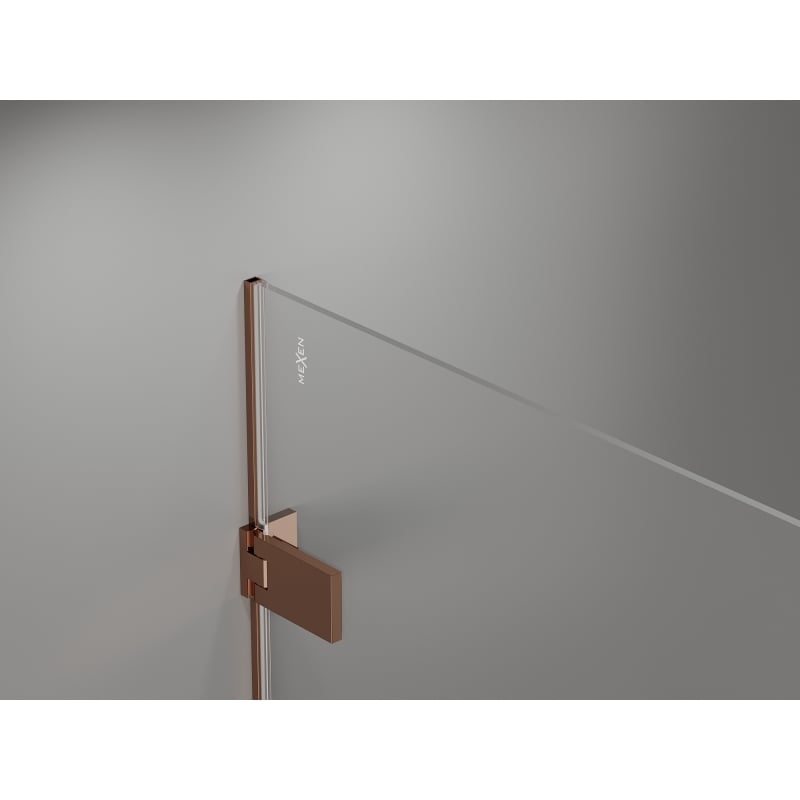 Mexen Lunar-F kokkupandavad dušiuksed paremad 115 cm, läbipaistev, roosa kuld - 836S-115-050-60-00-P