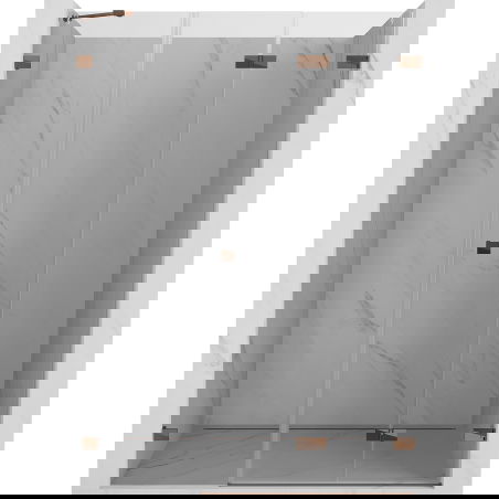 Mexen Lunar-F zložljiva tuš vrata desna 125 cm, prozorna, rožnato zlato - 836S-125-050-60-00-P