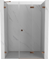 Mexen Lunar-F sklopiva tuš vrata desna 125 cm, prozirna, ružičasto zlato - 836S-125-050-60-00-P