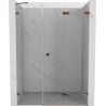 Mexen Lunar-F sklopiva vrata za tuširanje desna 130 cm, transparentna, ružičasto zlato - 836S-130-050-60-00-P