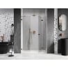 Mexen Lunar-F porte de douche pliantes droites 140 cm, transparent, or rose - 836S-140-050-60-00-P