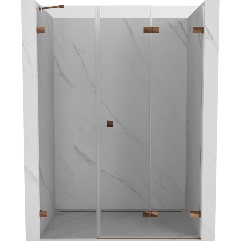 Mexen Lunar-F Falttür Duschwand rechts 150 cm, transparent, Roségold - 836S-150-050-60-00-P