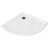 Mexen Flat Duschwanne halbkreisförmig slim 100 x 100 cm, weiß, Siphon schwarz - 41101010B